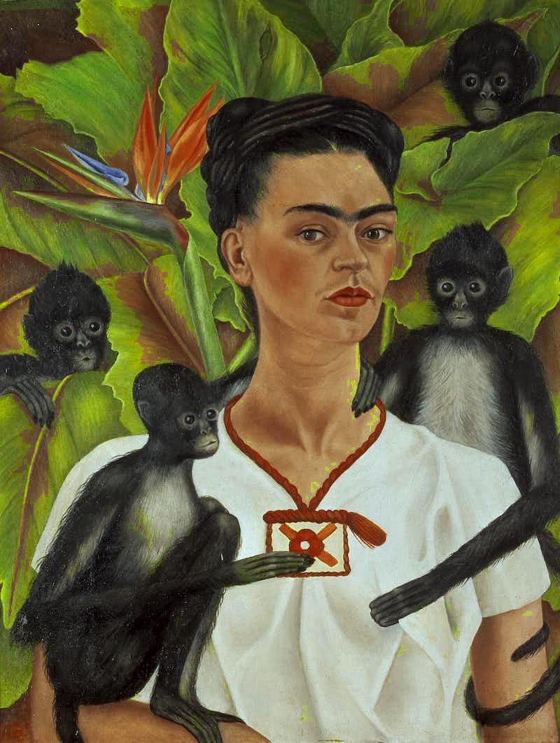 Autorretrato con monos, Frida Kahlo, 1943